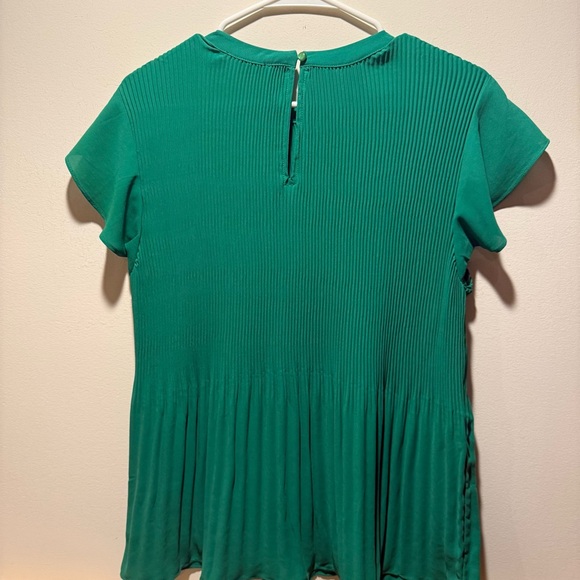 Adrianna Papell Green Pleated Blouse - Picture 5 of 9